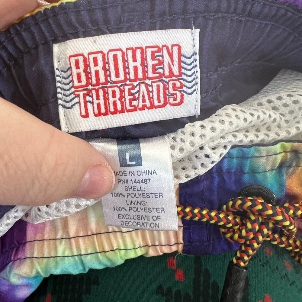 Broken Threads tie‎ dye swim trunks